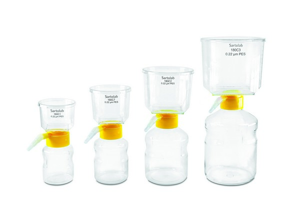 Sartolab RF filter systems, Receiver flask, product range (volume 150, 250, 500, 1000 ml), 180C1, 180C7, 180C2, 180C3, 0.22 µm